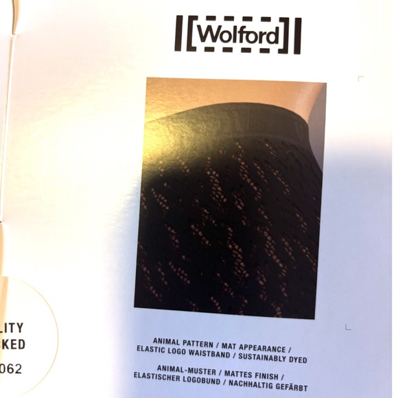 Wolford brown animal pattern lace tights made in Italy NWT - Picture 11 of 14